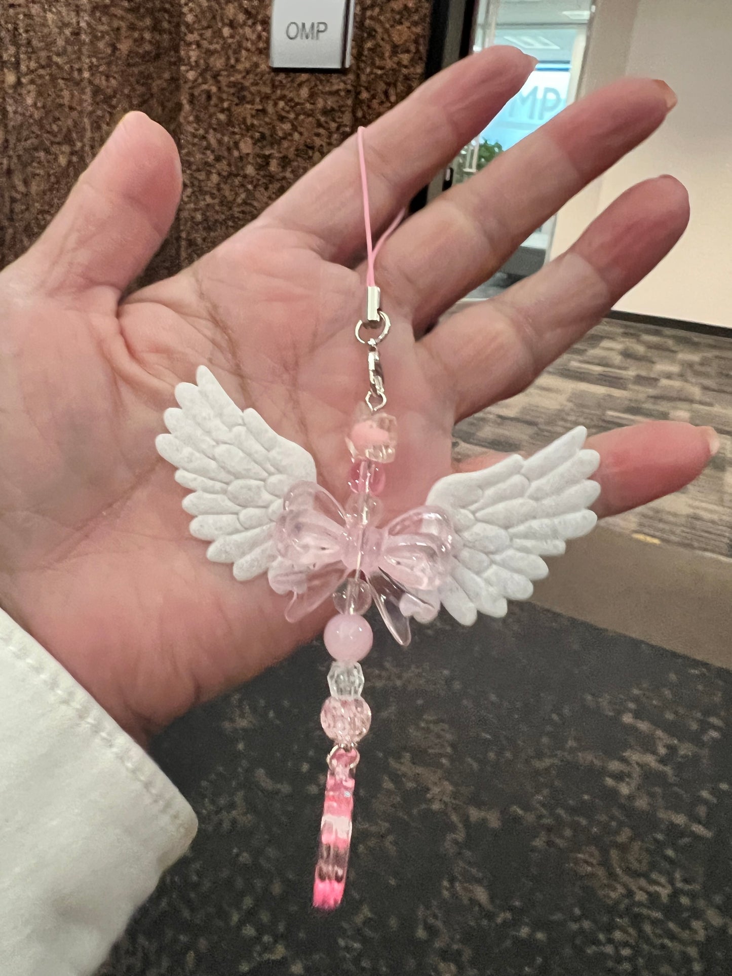 Angel wing cellphone charm accesory